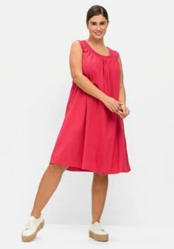 Sheego Shirtkleid Mit Smok-Einsatz, In A-Linie