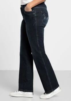 Sheego Bootcut Jeans MAILA Mit Used-Effekten