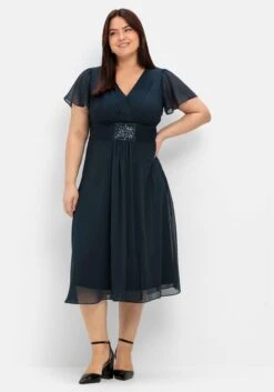 Sheego Abendkleid Mit Schmuckbrosche