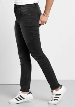 Sheego Skinny Power-Stretch-Jeans Im Biker-Look