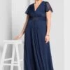 Sheego Abendkleid Mit Schmuckbrosche, In A-Linie