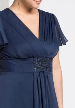 Sheego Abendkleid Mit Schmuckbrosche, In A-Linie -Sheego Verkaufe 12424100018 02E38 00 SH