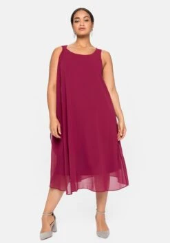 Sheego Cocktailkleid Aus Chiffon, In A-Linie