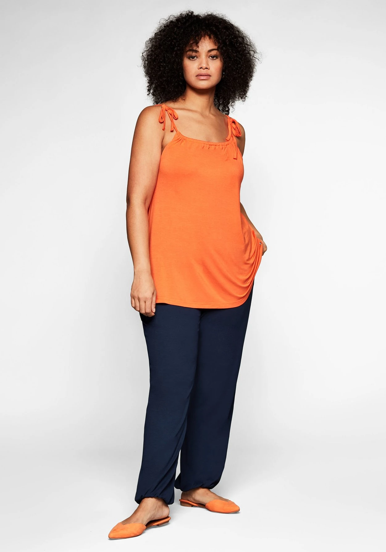 Sheego Strandhose Mit Breitem Smokbund 1 Sheego Strandhose Mit Breitem Smokbund