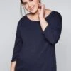 Sheego Sweatshirt Mit 3/4-Arm Und Rundhalsausschnitt