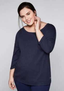 Sheego Sweatshirt Mit 3/4-Arm Und Rundhalsausschnitt