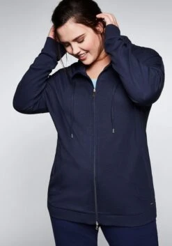 Sheego Sweatjacke Mit Stehkragen Und Bindeband -Sheego Verkaufe 13117800018 02QP0 00 SH
