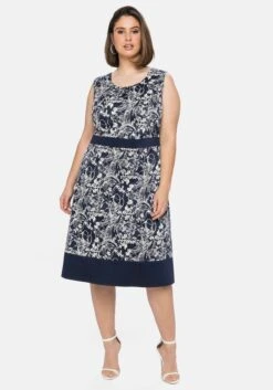 Sheego Cocktailkleid In A-Linie Mit Blumendruck