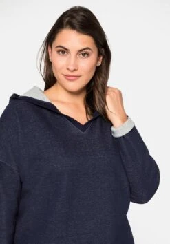 Sheego Sweatshirt Mit V-Ausschnitt Und Kapuze -Sheego Verkaufe 13213300018 03IGA 00 SH
