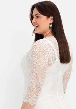 Sheego Spitzenkleid Mit Wellensaum; Knielang -Sheego Verkaufe 13497500011 04SLS 02 SH