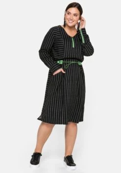 Sheego Kleid Mit Neonfarbenen Details