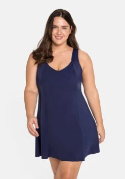 Sheego Badekleid Mit V-Ausschnitt Und Integrierter Hose.