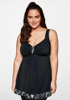 Sheego Tankini Top Mit V-Ausschnitt, Figurumspielend