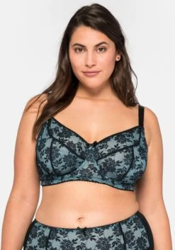 Sheego Bügel-BH Aus Floraler Vollspitze, Mit Mesh