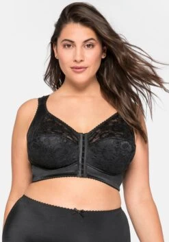Sheego BH Ohne Bügel, Mit Spitze Und Vorderverschluss