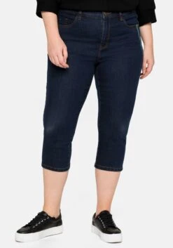 Sheego Caprijeans Mit Catfaces Und Kontrastnähten