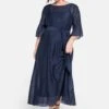 Sheego Abendkleid In Sehr Weiter Form Mit Bindeband
