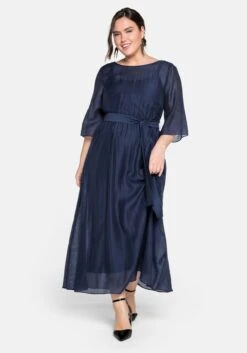 Sheego Abendkleid In Sehr Weiter Form Mit Bindeband