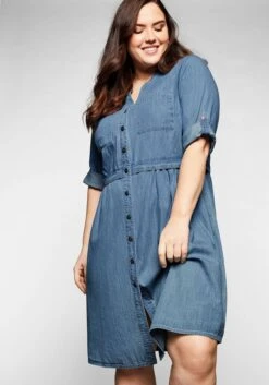 Sheego Jeanskleid Mit Knopfleiste Und Hoher Taille -Sheego Verkaufe 13925800328 03UK4 00 SH