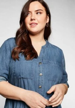 Sheego Jeanskleid Mit Knopfleiste Und Hoher Taille -Sheego Verkaufe 13925800328 03UK5 00 SH