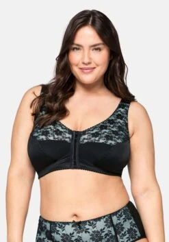 Sheego BH In Bügelloser Form, Mit Spitze Und Kontrastfutter