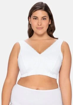 Sheego BH Ohne Bügel In Bustier-Form, Mit Spitzenborte