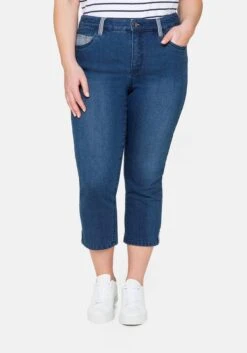 Sheego Schmale Jeans In 7/8-Länge, Mit Kontrastdetails