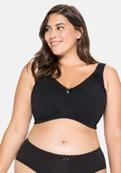 Sheego BH Ohne Bügel, Mit Seitlichem Spitzenbesatz