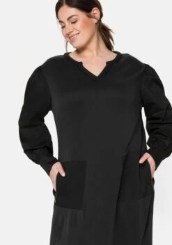 Sheego Shirtkleid Mit Taschen, Im Materialmix -Sheego Verkaufe 14000600289 03XFP 02 SH