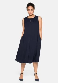 Sheego Ärmelloses Cocktailkleid Mit Falten-Detail