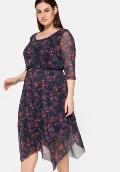 Sheego Cocktailkleid Aus Mesh, Mit Zipfelsaum -Sheego Verkaufe 14002300524 03XDV 02 SH