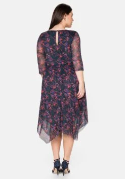 Sheego Cocktailkleid Aus Mesh, Mit Zipfelsaum -Sheego Verkaufe 14002300524 03XE1 02 SH