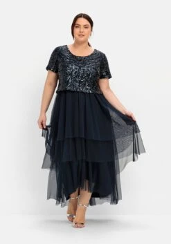 Sheego Abendkleid Mit Lose Fallendem Paillettenoberteil