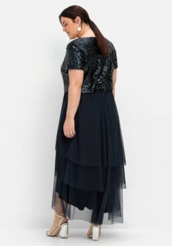 Sheego Abendkleid Mit Lose Fallendem Paillettenoberteil -Sheego Verkaufe 14014300035 04SM4 01 SH