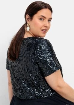 Sheego Abendkleid Mit Lose Fallendem Paillettenoberteil -Sheego Verkaufe 14014300035 04SM6 01 SH