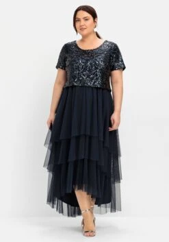 Sheego Abendkleid Mit Lose Fallendem Paillettenoberteil -Sheego Verkaufe 14014300035 04SM7 02 SH
