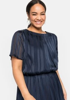 Sheego Abendkleid Mit Streifen-Jacquard Und Metallic-Effekt -Sheego Verkaufe 14014400035 042ZS 02 SH