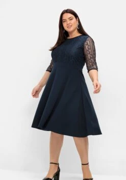 Sheego Cocktailkleid Mit Floraler Spitze Und Chiffon-Ärmeln -Sheego Verkaufe 14014500035 04SMA 02 SH