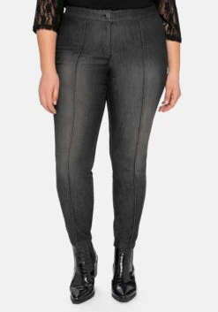 Skinny Power-Stretch-Jeans Mit Streckenden Biesen