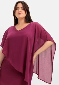 Sheego Cocktailkleid Mit Asymmetrischem Cape, Aus Chiffon 11 Sheego Cocktailkleid Mit Asymmetrischem Cape, Aus Chiffon -Sheego Verkaufe 14020400261 04SMH 01 SH