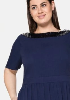 Sheego Abendkleid Mit Pailletten Am Ausschnitt -Sheego Verkaufe 14021700018 03XOX 02 SH