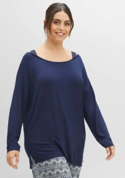 Sheego Schlafanzugshirt In Lagenoptik, Mit Trägern Aus Spitze