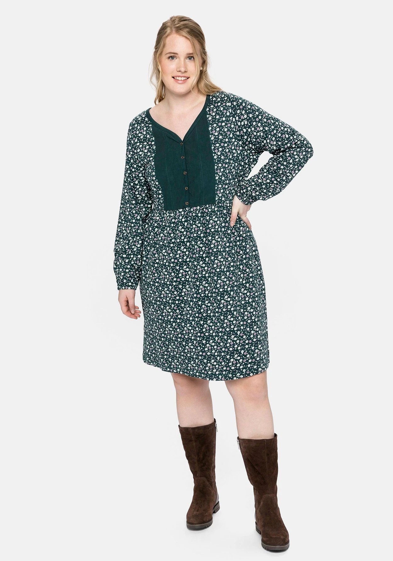 Sheego Jerseykleid Mit Bluseneinsatz Vorn, In Kniefreier Länge 5 Sheego Jerseykleid Mit Bluseneinsatz Vorn, In Kniefreier Länge – Bild 5