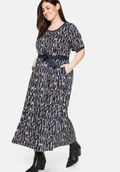Sheego Midikleid Mit Bindegürtel Und Alloverdruck -Sheego Verkaufe 14043600524 03YVZ 02 SH