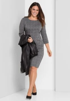 Sheego Etuikleid Mit 3/4-Arm, Im Materialmix -Sheego Verkaufe 14060101648 01 SH