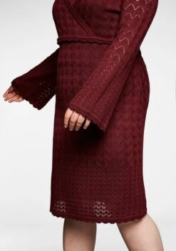 Sheego Strickkleid Im Ajourmuster Und In Wickeloptik -Sheego Verkaufe 14068600265 044OQ 00 SH