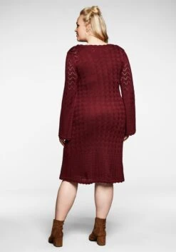 Sheego Strickkleid Im Ajourmuster Und In Wickeloptik -Sheego Verkaufe 14068600265 044OV 00 SH