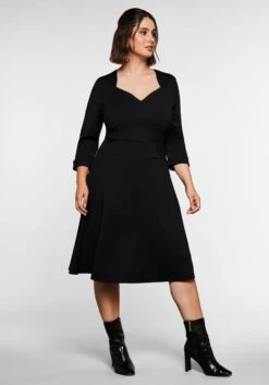 Jerseykleid Mit Herzausschnitt Und Taillenband -Sheego Verkaufe 14076700289 045Z0 02 SH