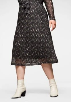 Sheego Mesh-Kleid Mit Millefleurs-Druck Und Bindegürtel -Sheego Verkaufe 14090001491 04505 00 SH