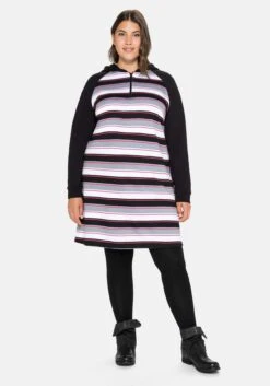 Sheego Sweatkleid Mit Ringeln, Kapuze Und Reißverschluss -Sheego Verkaufe 14156600377 046T8 02 SH